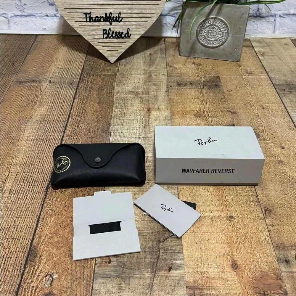 Ray Ban Limited Edition Black Paper Textured Sunglasses Case Box Cloth.